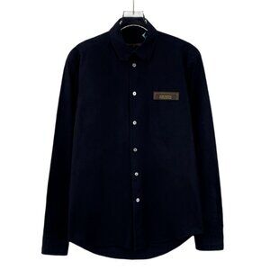 Louis Vuitton Black Cotton Long-Sleeved Single-Breasted Shirt With Pocket Logo L